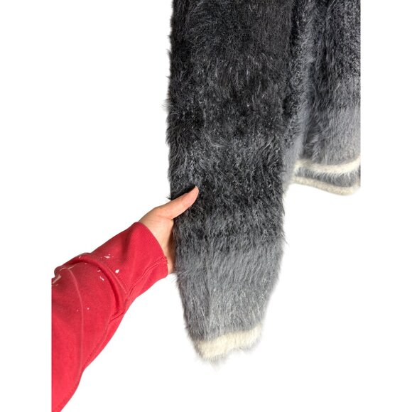 WNTD Apparel Blu Boy Mohair Unisex Cardigan Black Grey-sz Medium - Picture 9 of 13